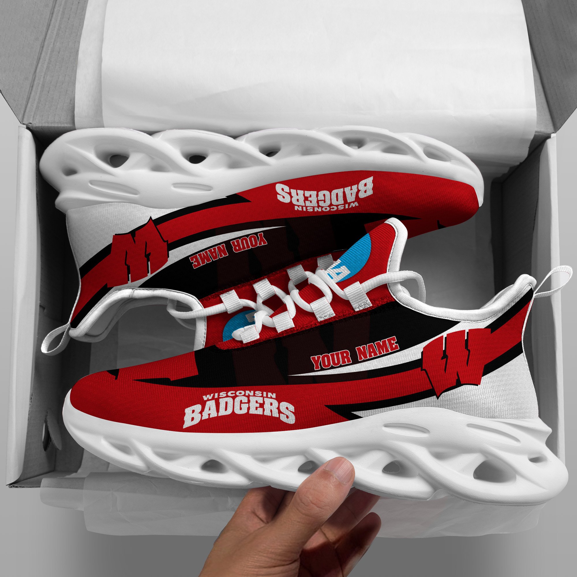 Wisconsin Badgers White Max Soul Shoes 2026 Versions Custom Your Name, Sports Gift For Fan PH019 wisconsin badgers white max soul shoes 2026 versions custom your name sports gift for fan ph019 7155 z1a2b